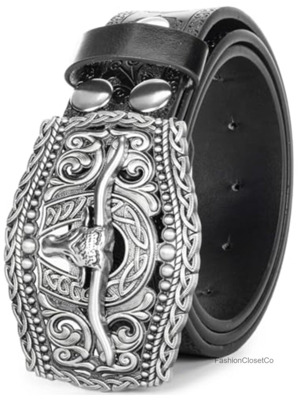 Western Cowboy PU Leather Belt Turquoise Buckle Cowgirl Waist